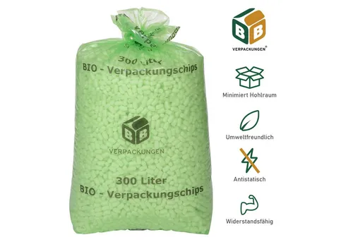 BB-Verpackungen Schutzpolster Helle Bio-Verpackungschips 300 Liter