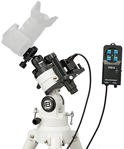 Bresser Montierung Set mit Polhöhenwiege und Stativ - Präzise parallaktische Foto-Montierung mit robustem Edelstahl-Stativ und automatischem Ausgleich der Erddrehung für ein optimales Beobachtungserlebnis.