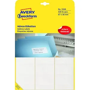 AVERY Zweckform Adressetiketten 3348 weiß 67,0 x 38,0 mm, 420 Etiketten