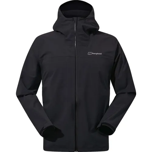 Berghaus Arnaby Hooded Jacket - Wetterfeste Regenjacke in Schwarz, Gr XL - Outdoor Freizeitjacken für Herren, leichte und praktische Regenjacke, wind- und wasserdicht mit Kapuze, ideal für Wanderungen.