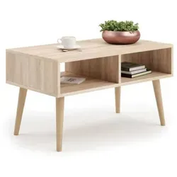 Raumhirsch Furniture Couchtisch - Sandi im skandinavischen Design - Couchtisch aus Sonoma Eiche mit praktischer Ablage für Ordnung und Stil im Wohnzimmer. Hochwertige, kratzfeste Materialien sorgen für Langlebigkeit und zeitlose Eleganz.