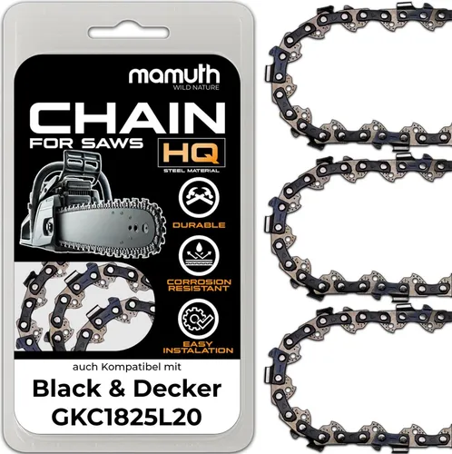 3x Sägekette Kettensäge 25cm 1,3mm 3/8