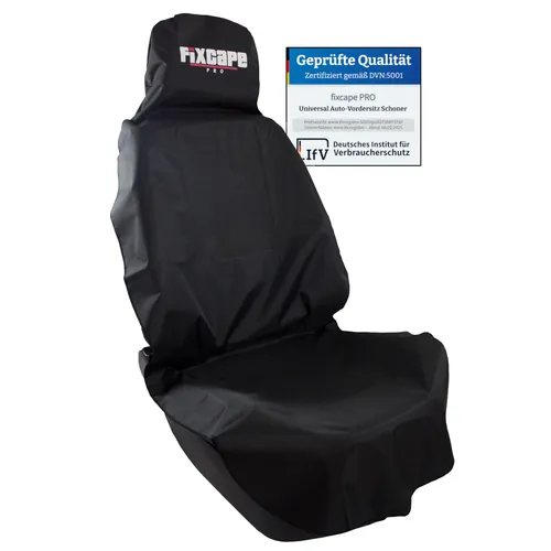 fixcape Pro Schonbezug Autositz vorne universal wasserdicht schwarz, Auto-Sitzbezug Vordersitze, Sitzschoner Auflage Schutz Fahrersitz