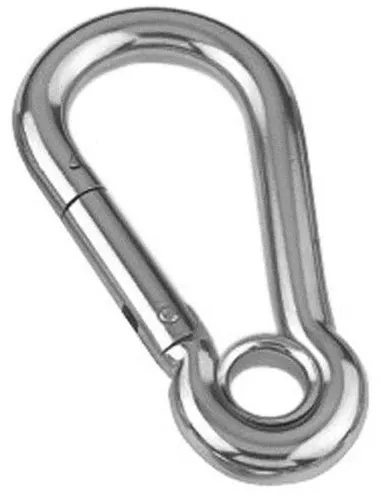 SEILFLECHTER - Niro-Karabinerhaken 70x7, birnenf., ge. Auge