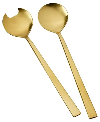 BITZ Salatbesteck, Besteck aus Edelstahl für Salate, Länge 23 cm, 2-Teilig, Messingfarben