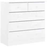 vidaXL Kommode mit 5 Schubladen - Kommode & Sideboard aus Kiefer-Massivholz, langlebig und pflegeleicht. Ideal für Schlafzimmer oder Büro mit reichlich Stauraum und rustikalem Design.