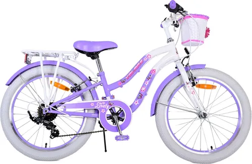 Volare Lovely Kinderfahrrad 20 Zoll - Lila mit 7 Gängen - Jugend- & Kinderfahrräder: Stylish und sicher, mit höhenverstellbarem Sattel und Lenker. Ideal für Schulanfänger, ausgestattet mit V-Brakes und Reflektoren für maximale Sicherheit.
