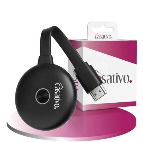 Casativo Miracast Dongle 4K - WLAN HDMI Streaming-Empfänger - Erleben Sie beeindruckendes 4K Streaming für TV, Monitor oder Beamer. Der Dongle ermöglicht kabelloses Spiegeln von iOS, macOS und Android Geräten. Einfach einstecken und sofort genießen!