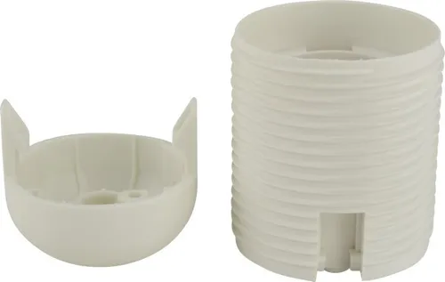 Lampen-Fassung Außengewindemantel E 27, weiß Fassungen