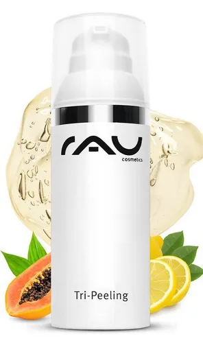 RAU Cosmetics Peeling Gesicht Enzympeeling & Fruchtsäurepeeling Tri-Peeling 50 ml - Peeling für strahlende Haut mit Papaya & Weißem Tee, kombiniert Anti-Aging und Tiefenreinigung für einen ebenmäßigen Teint.