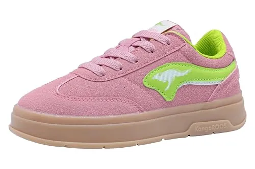 KangaROOS K-GK Meenie Sneaker für Kids, Rose/Lime, 35 EU - Sneaker für Kinder mit markanter Außensohle und elastischer Schnürung, idealer Sitz dank ROOSFIT 2.0 und herausnehmbarer Sohle für optimale Größenmessung und Komfort. Perfekt für kleine Abenteuer!