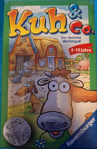 Kuh & Co - Der tierische Würfelspaß von Ravensburger - Gesellschaftsspiel für 2-4 Spieler, ideal für Kinder von 4-10 Jahren, fördert Teamgeist und Geschicklichkeit mit liebevollen Tiermotiven.