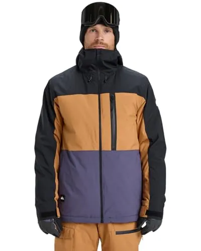 Quiksilver Sycamore Block 20K Snowjacke Braun L - Funktionsjacke mit 20K Wassersäule, ideal für anspruchsvolle Wintersportler und optimalen Schutz bei Schnee und Wind.