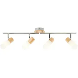 Brilliant Deckenstrahler Babsan 4-flg, Holz hell/weiß - Lampen - 4-flammiger Deckenstrahler Babsan für flexible Beleuchtung, ideal zum Akzentuieren von Möbeln und Bildern. Holzdesign vereint Natur und Funktionalität.