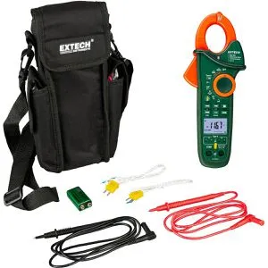 Extech EX623A Stromzange mit digitalem IR-Thermometer - Multimeter mit integriertem IR-Thermometer und NCV, ideal für präzise Temperaturmessungen und Fehlersuche in elektrischen Anlagen.