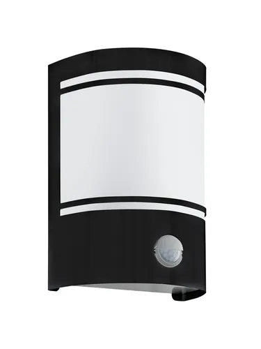 EGLO Außen Wandlampe Cerno mit Bewegungsmelder - Moderne Außenlampe aus verzinktem Stahl und satiniertem Glas, IP44, mit einstellbarem Dämmerungssensor und Bewegungsmelder für Sicherheit und Komfort im Außenbereich.