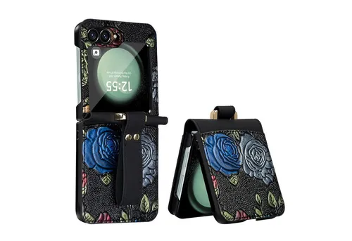 Samsung Galaxy Z Flip7 FE / Flip6 5G Hülle mit Schutzglas - Elegante Textured Embossed Painted Hülle für optimalen Schutz und stilvolles Design – ideal für Ihr Samsung Galaxy Z Flip7 FE / Flip6 5G.