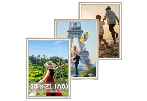 Victor (Zenith) Bilderrahmen David, Bilderrahmen Set Silber 15x20 cm (A5), Bilderrahmen Art Deco