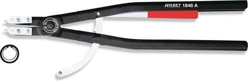 Hazet 1846A-5 Seegeringzange - Präzise Zange für Innenringe von 122-300mm, ideal für professionelle Anwendungen in Garten und Elektroinstallation.