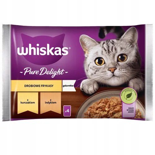 Whiskas Pure Delight Nassfutter für Katzen Huhn Pute Portionsbeutel 4 x 85 g