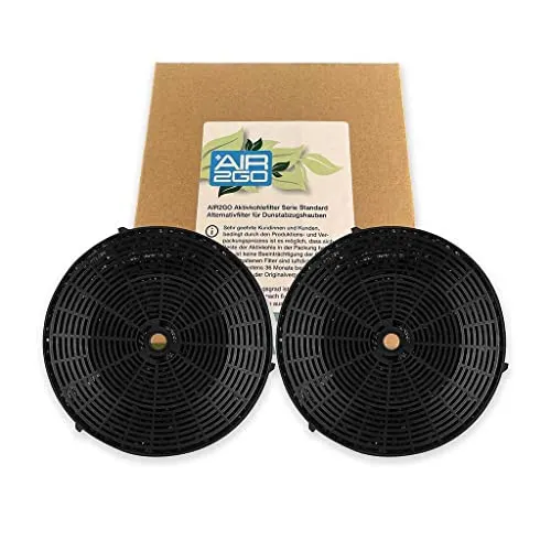 AIR2GO Aktivkohlefilter als Ersatz für Zanussi MCFE21 / 9029801496, (2 Stck), CF39