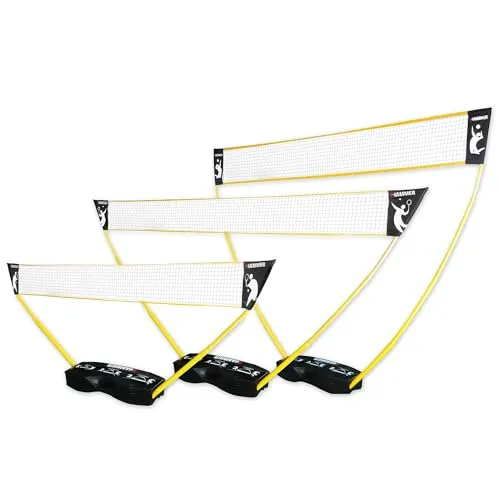 HAMMER 3 in 1 Netz Set - Volleyball, Badminton, Tennis, schnell aufgebaut und ideal für vielseitigen Outdoor-Spaß