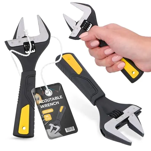 Instalguru Rollgabelschlüssel Maulschlüssel Backenverstellbereich 0-34 mm Engländer Franzose Schlüssel 150 mm Schraubenschlüssel Verstellbar Rohrzange Einmaulschlüssel