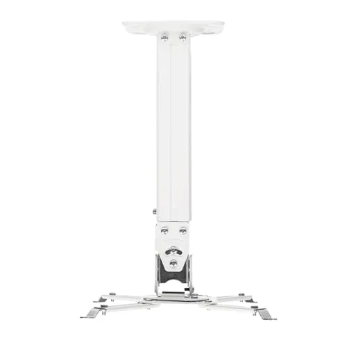 ONKRON Beamer Deckenhalterung für Projektoren bis zu 10 kg, Lange Wandhalterung neigbar schwenkbar, Projektor Halter höhenverstellbar, Beamer Halterung Decke Wand, für Heimkino, Büro Weiß K5A-W