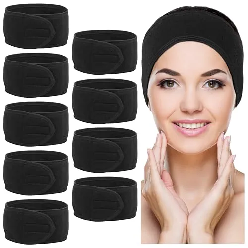 Pack Spa Black Headband Hair Wrap 10 in schwarz von Belle Vous