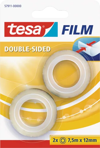 TESA 57911 - tesafilm doppelseitig, 7,5m x 12mm, 2 Rolle