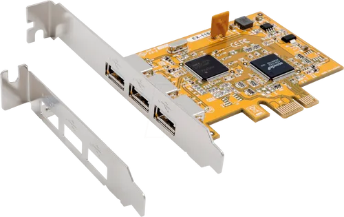 EXSYS EX-11053 - 3 Port USB 2.0 PCIe Karte - USB-Controller mit 3 externen Ports, ideal zur Erweiterung von PCs oder Workstations. Inklusive Low Profile Bügel für schmale Gehäuse, unterstützt Hot Swapping und Plug-and-Play.
