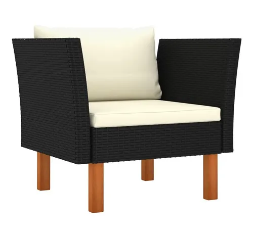 vidaXL Gartensofa aus Poly Rattan und Eukalyptus