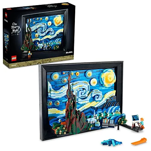 LEGO Ideas Vincent Van Gogh - The Starry Night 21333 Bauset, 3D Art Kunstwerk für Erwachsene mit 2.316 Teilen und verstellbarem Ausstellungsarm