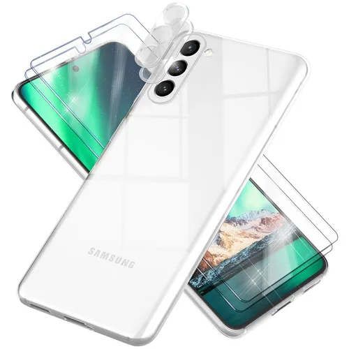Klare Hülle für Samsung Galaxy S23 Plus, 2x Displayschutz Glas 2x Kameraschutz