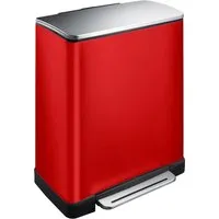 PROREGAL® Mülleimer - Stilvoller Treteimer mit extra breitem Pedal, 28+18L, Rot - Eleganter Tritt-Mülleimer mit 46L Volumen, dämpfendem Deckel und integriertem Carbonfilter gegen Gerüche. Ideal für ein modernes Zuhause!