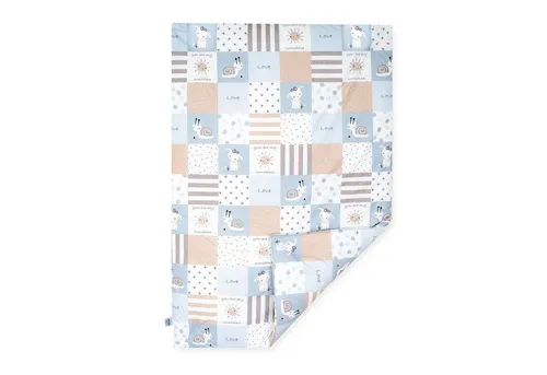 JULIUS ZÖLLNER Krabbeldecke Patch Blue 95 x 135 cm - Babydecke, weich und kuschelig aus 100% Baumwolle, sorgt für eine angenehme Spielumgebung und ist waschbar bis 30 °C.