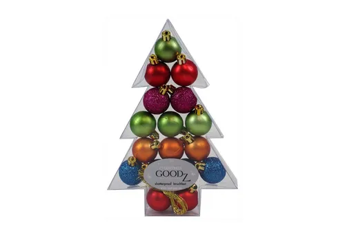 INGE-GLAS® Weihnachtsbaumkugel Weihnachtskugeln MilleFiori, Ø 3 cm, 17 Stück