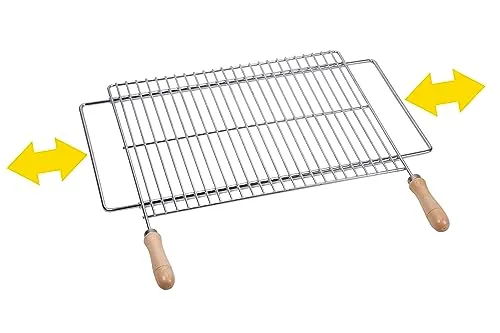 Sauvic Ausziehbarer Grillrost aus Edelstahl 18/8, 72,5–82,5x40 cm