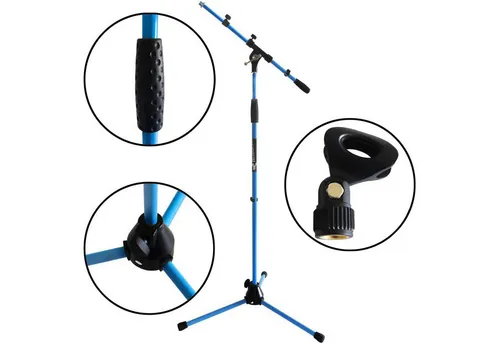 keepdrum Mikrofonständer MS106 BL Blau mit Klemme von keepdrum