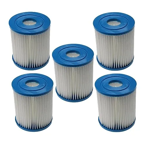 vhbw 5X Filterkartusche Ersatz für Unicel C-3302 für Swimmingpool, Filterpumpe - Wasserfilter Blau Weiß