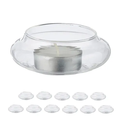 Teelichthalter Schwimmteelichter Schwimmlichter Teelichtglas schwimmend 12er Set