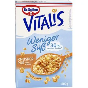 Dr.Oetker Müsli Vitalis Weniger süß, Knusper pur, 1500g