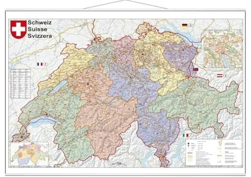 Schweiz Postleitzahlen in beige von Stiefel