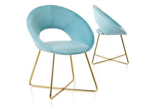 VENDOMNIA Esszimmerstuhl - Elegante Polsterstühle aus Holz - Stühle für Esszimmer und Wohnzimmer, mit weichem Samtbezug und stabilem Metallrahmen, in 6 Farben erhältlich für individuellen Stil und höchsten Komfort.