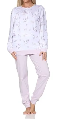 Produktbild Normann Damen Langarm Schlafanzug Pyjama in Flieder, Größe 52/54