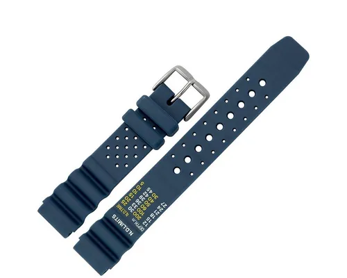 MARBURGER Uhrenarmband 18mm Kunststoff PU XL Extra Lang Blau