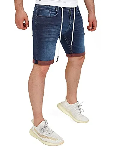 Yazubi Stylische Fashion Jeans Kurz Baumwollhose Herren Stretch Bermuda Short Männer Sommerhosen Herrenbekleidung Henry, Blau (Peacoat 193920), W30