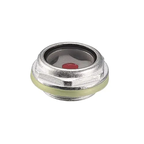 sourcing map Ölstandsanzeiger Schauglas 27mm Außengewinde Metall-Luftkompressorfittings mit O-Ring