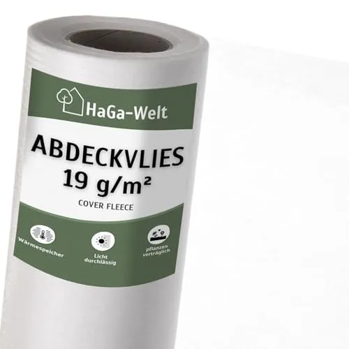 HaGa Abdeckvlies 19g/m² in 3,2m x 20m - Frostschutzvlies für Pflanzen - atmungsaktives Frühbeet Vlies - Für Abdeckungen von Hochbeeten
