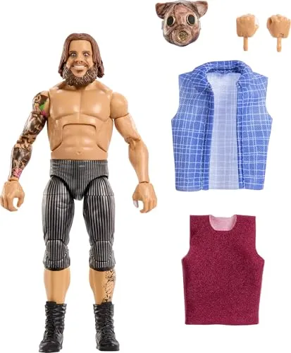 Mattel WWE Elite Actionfigur & Zubehör, Serie #120, 15,2 cm großes Sammlerstück Joe Gacy mit 25 Gelenkpunkten und austauschbaren Händen